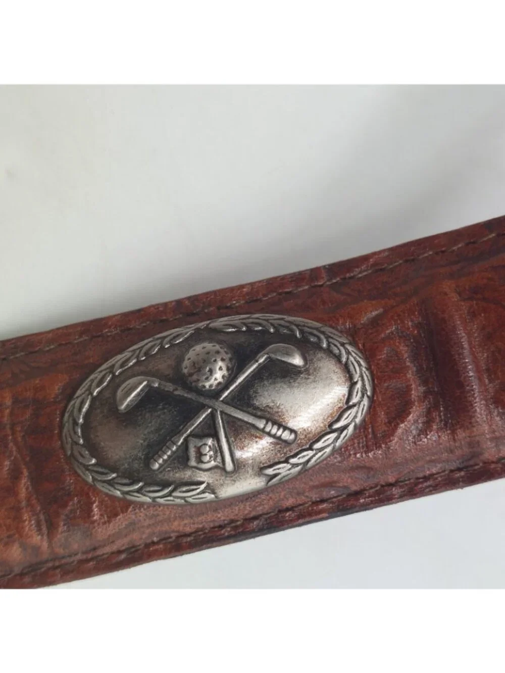 Golf Classic Brown Imported Italian Leather Golf Belt Size 42